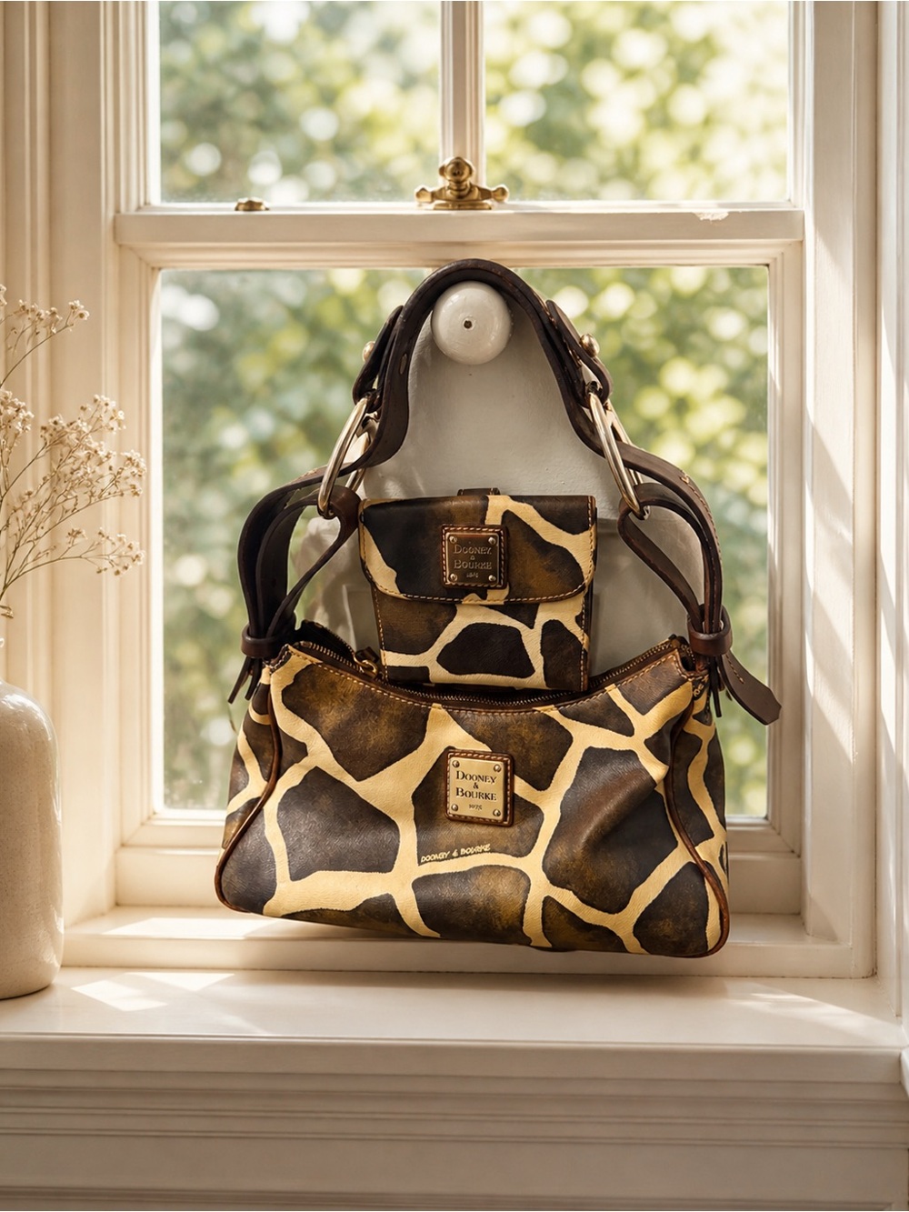 Dooney & Bourke Giraffe-Print Shoulder Bag - Brown & Cream